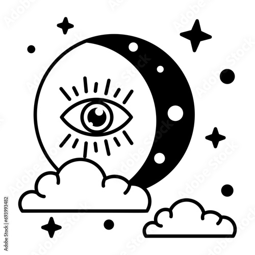 Check out this linear icon of fortune telling 
