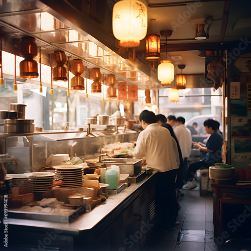 Japanese Izakaya: Traditional Bar with Customer at Counter
