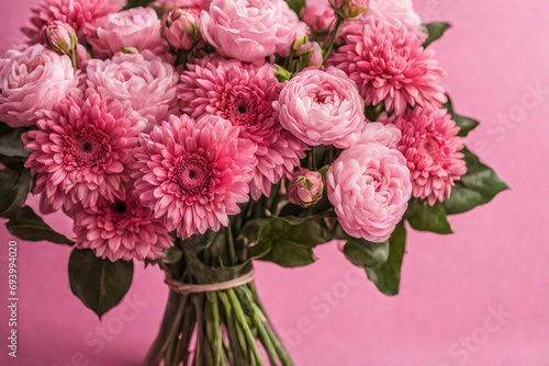 Flower bouquet of pink roses