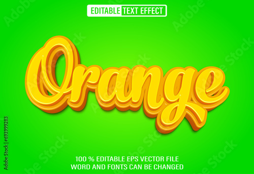 Editable 3d text style effect - Orange modern text effect  Template