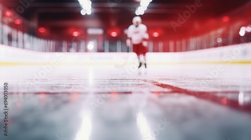 A hockey player gracefully skating on the ice. Perfect for sports-related projects and designs