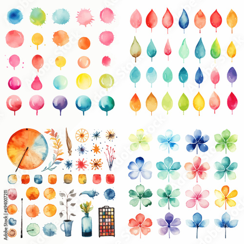 pattern, flower, vector, seamless, illustration, wallpaper, design, decoration, icon, color, colorful, art, shape, heart, set, pink, summer, symbol, cartoon, texture, spring, element, card, fun, love