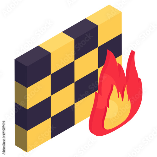 An editable design icon of firewall