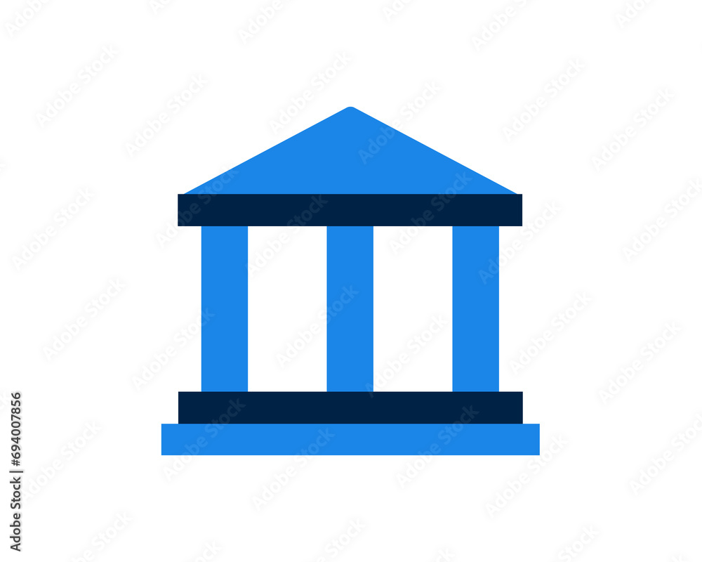 Isolated old bank building vector illustration in flat style design.	