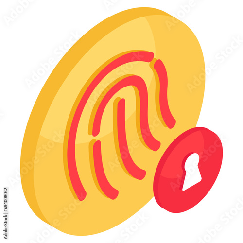 Unique design icon of fingerprint security 
