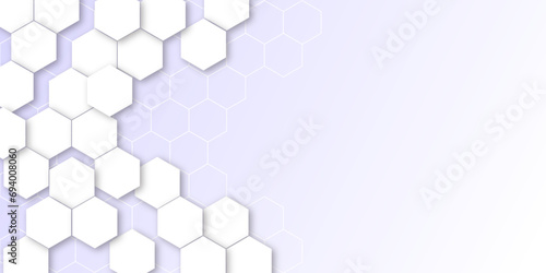 Hexagonal abstract metal white background. Hexagonal gaming vector abstract tech background. 