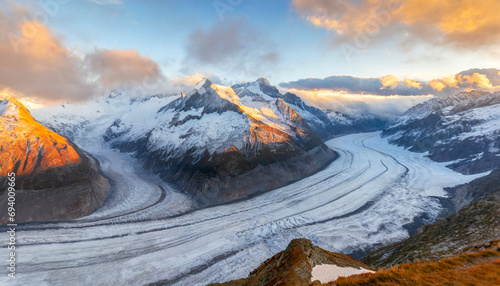003-Aletsch gletscher in de herfst.