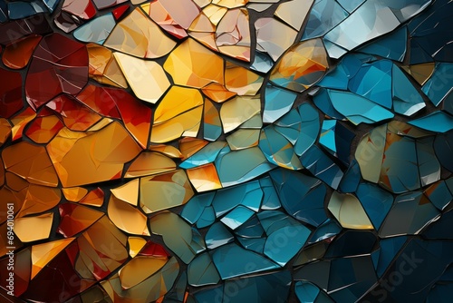 Fractured Realities: Abstract Exploration of Multiple Perspectives, Geometric Shapes, and Distortions, Inviting Interpretation in a Visual Tapestry of Fragmented Perceptions photo