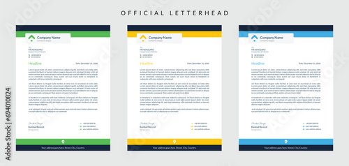 Creative corporate modern business letterhead design vector template.