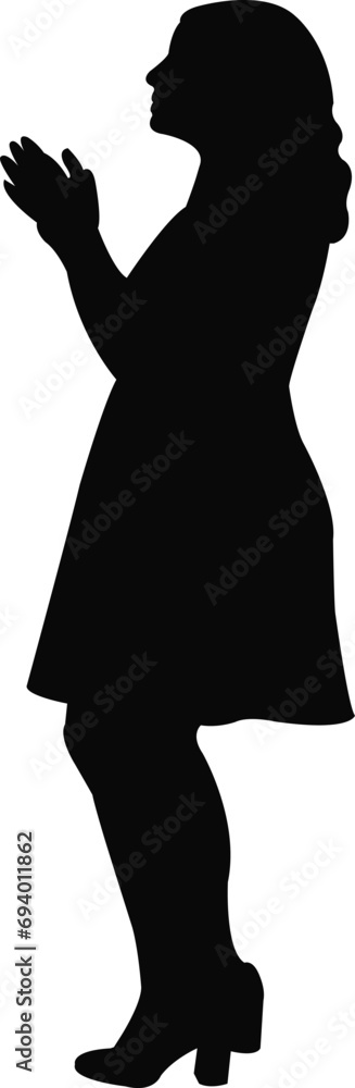 a woman standing body silhouette vector a woman standing body silhouette vector