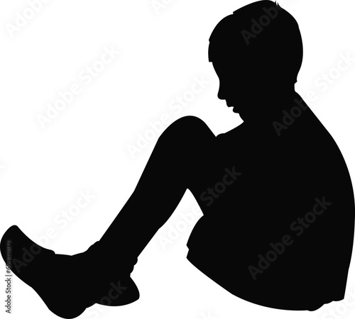 a boy body silhouette vector