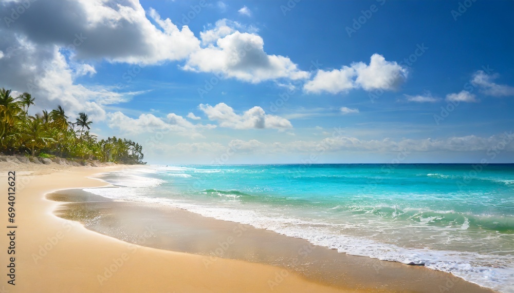 Fototapeta premium Ocean beach on a sunny day 