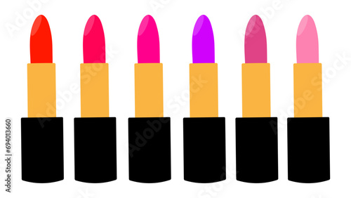 Illustration vector lipstick set in flat style