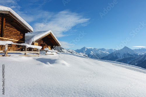Ski chalets im Zillertal in Österreich