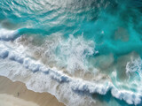 Aerial view beach waves beach