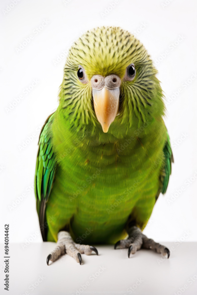 Kakapo parrot on white background