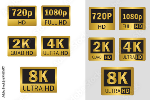 8k ultra hd, 4k ultra hd , 2k quad hd , 1080 full hd and 720 hd dimensions photo