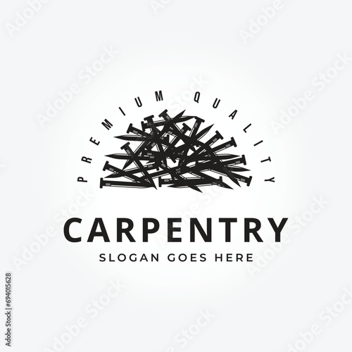 steel nail pile logo symbol vector illustration design