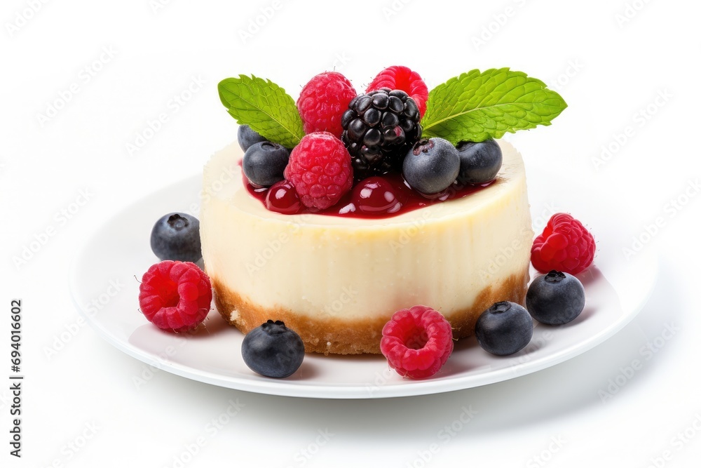 Delicious cheesecake with berries on a plate - sweet, gourmet dessert with a tempting mix of flavors. Delicious cheesecake with berries on a plate - sweet, gourmet dessert with a tempting mix of flavors.