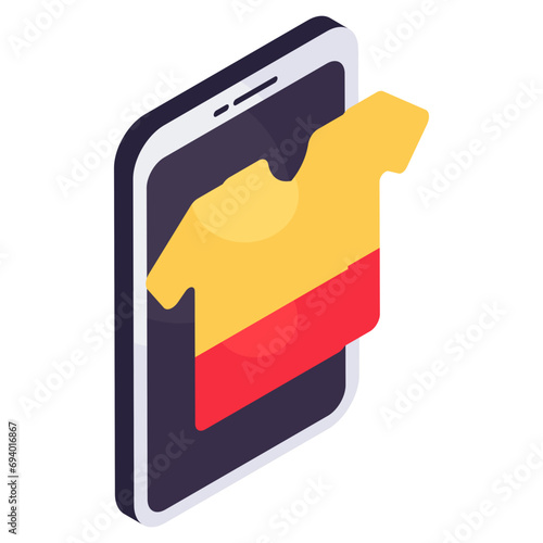 Modern design icon of mobile shopping