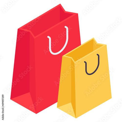 Trendy vector design of shopping bags