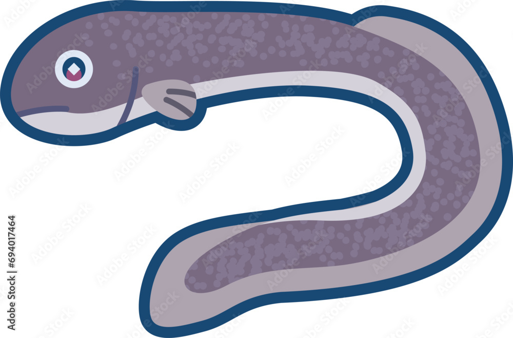 Obraz premium かわいいオオウナギのイラスト