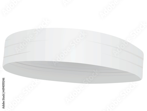 White sport head band. vector illustration photo