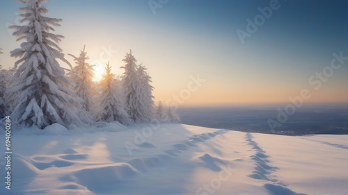 Winter snow background with snowdrifts, wallpaper © KafiulBari