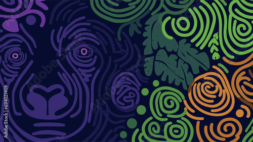 Jungle Pattern Wallpaper. Colorful Background Design