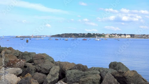 Panoramic on the Saint Jean de Luz bay from the Ciboure side in France