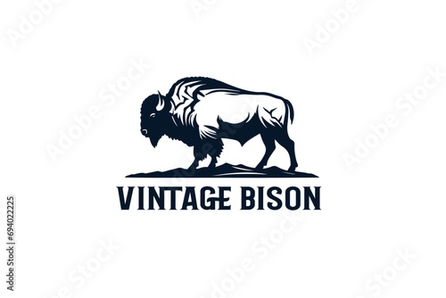 vintage bison logo design  photo