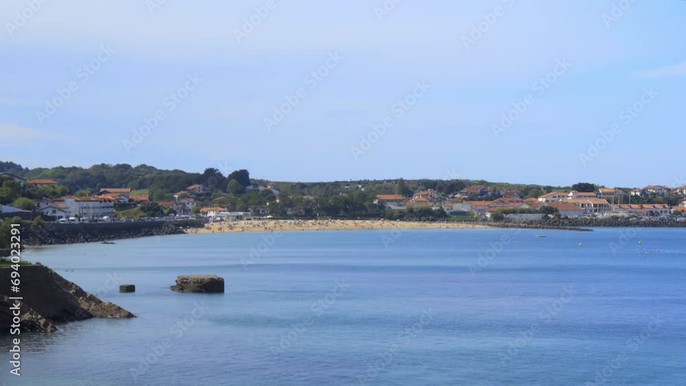 Scenic view on the district of Socoa and its beach on the St-Jean-de-Luz bay in Ciboure, France Scenic view on the district of Socoa and its beach on the St-Jean-de-Luz bay in Ciboure, France