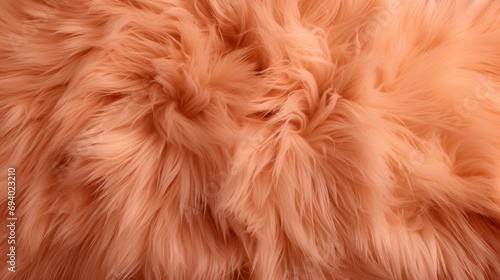 Fur background in peach fuzz shade photo