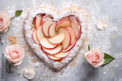 Heart shaped Fairest Apple Rose Tart, Valentine Bakery  photo