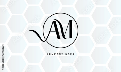 AM, MA, A, M Abstract Letters Logo Monogram