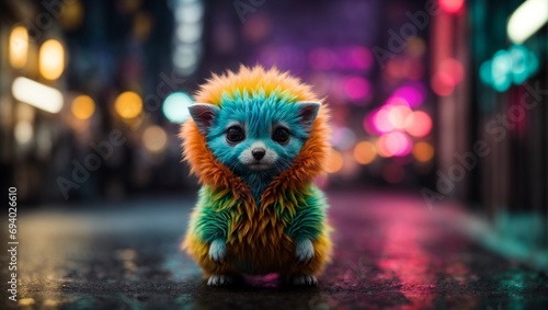 colorful cute alien animal