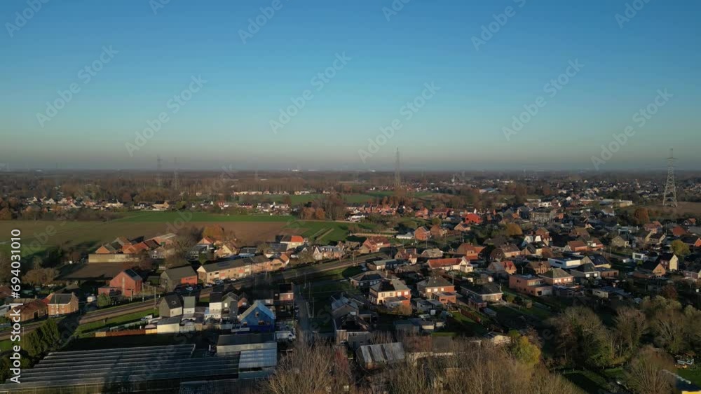 Village City Small Rural Countryside houses europe reveal sunset evening morning sunrise Village City Small Rural Countryside houses europe reveal sunset evening morning sunrise