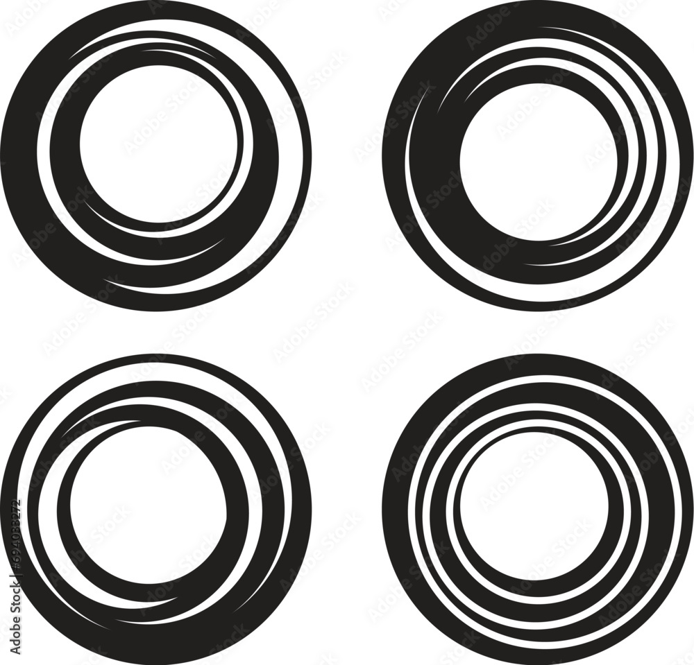vector chaotic spiral concentric circles vector chaotic spiral concentric circles