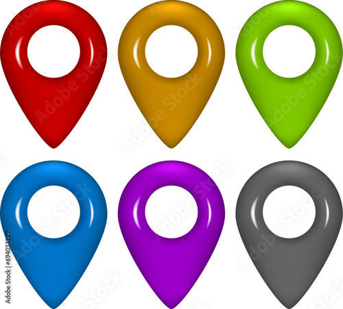 vector set of location pins, gps pointer marker icons Free Download vector set of location pins, gps pointer marker icons - GFXLoad