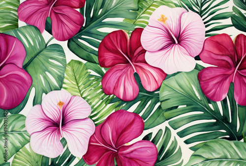 Vintage paradise drawing painting hawaiian white illustration aloha background hibiscus wallpaper hawaii