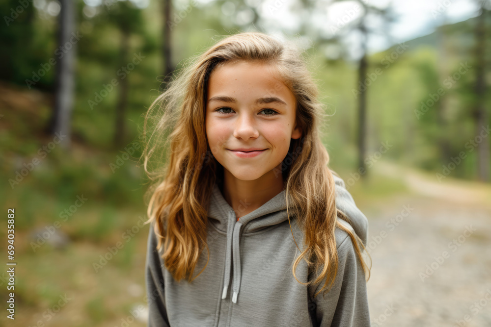 portrait of a blond haired smiling girl in the nature portrait of a blond haired smiling girl in the nature
