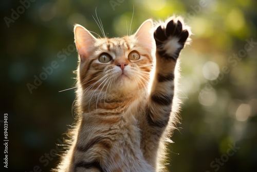 High Five from a Happy Cat photo