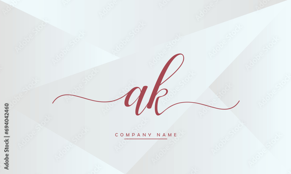 AK, KA, A, K Abstract Letters Logo Monogram - obrazy, fototapety, plakaty 