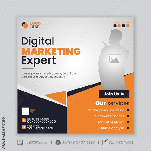 Modern business social media post design.