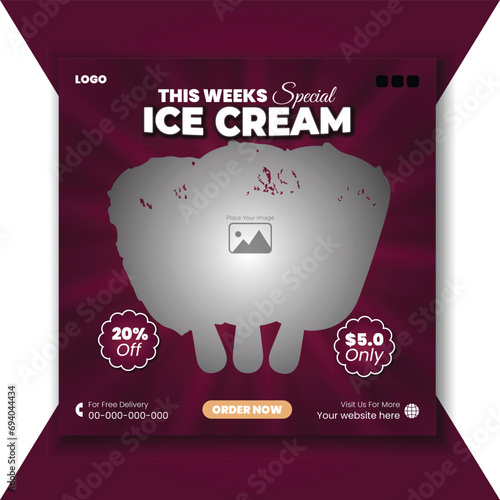 Ice-cream social media post design.