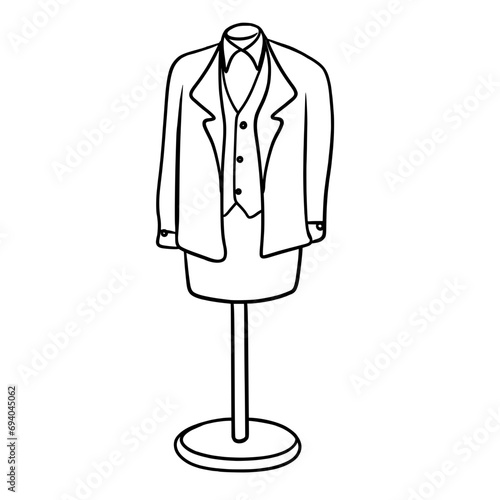 Man suit on mannequins line art