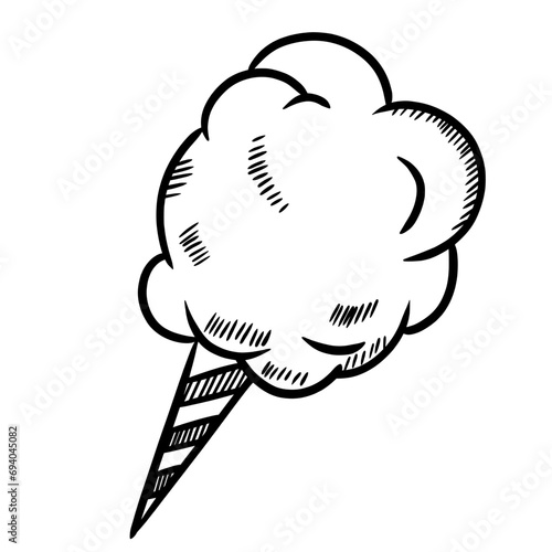 Cotton candy hand drawn