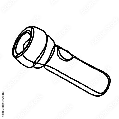 Flashlight one line drawing 