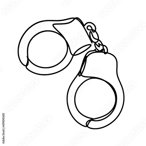 Handcuffs one continuous line drawing