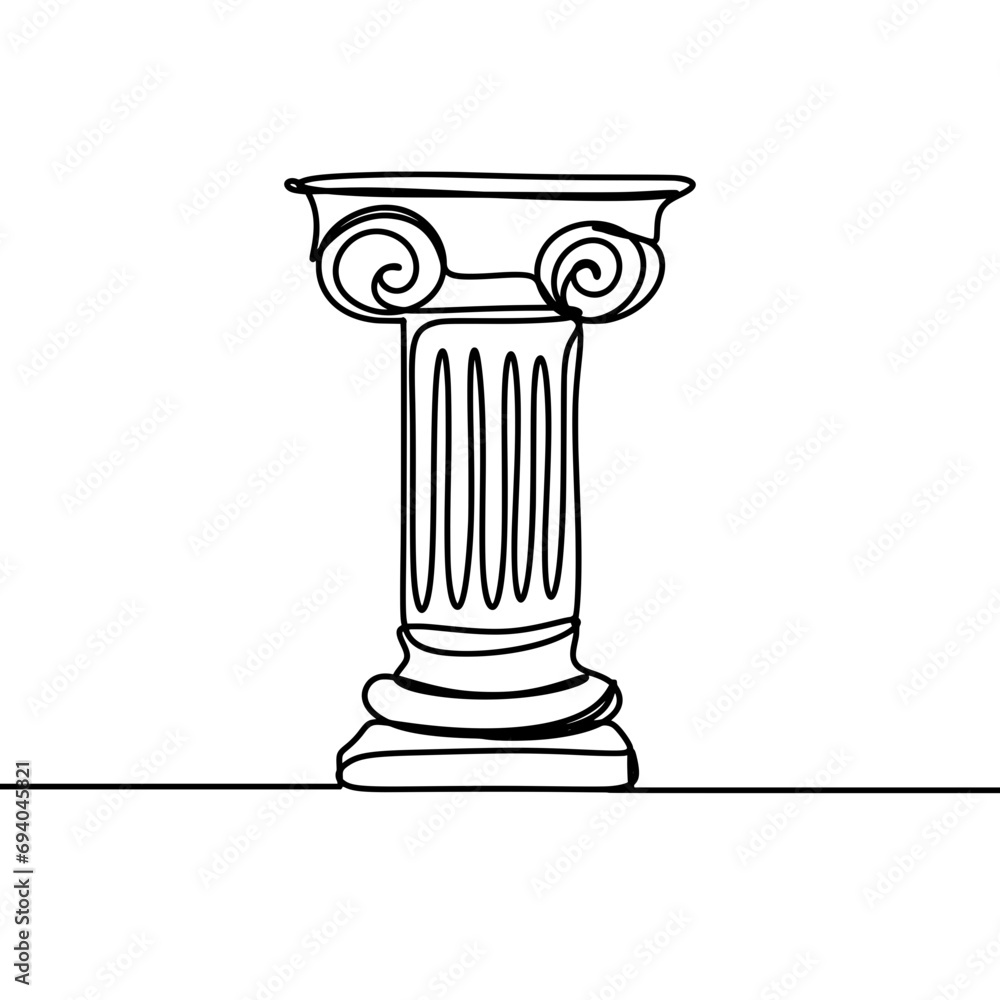 Greek column continuous line drawing Greek column continuous line drawing